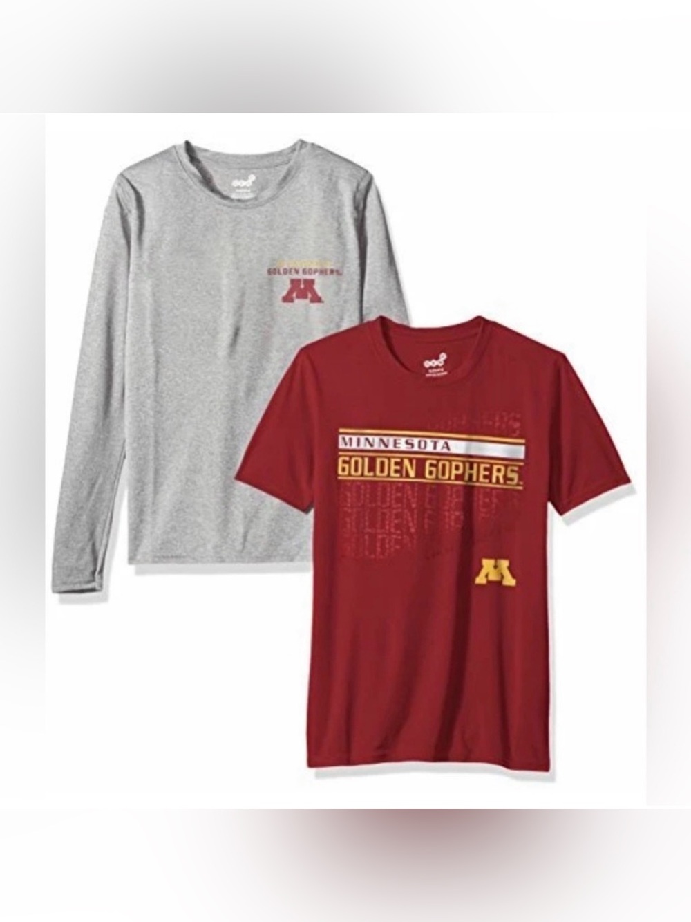 Lot of 2x NWT [Gen2] Minnesota Golden Gophers NCAA Performance Shirts Y L 14/16